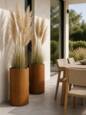Høj cylinder krukke i corten stål rust - H.60cm + H.80cm