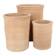 Terracotta krukker med bånd i sæt - 3stk