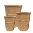 Terracotta krukker med bånd i sæt - 3stk