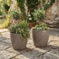 sandbrun beige 50cm plantekrukke med selvvanding