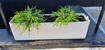 Aflang Smal hvid Plantekrukke med struktur - 80cm / OUTLET