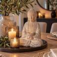 30cm sand antique Buddha figur med lysholder
