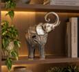 Abstrakt Elefant skulptur i sølv med spejlstykker - 2 modeller