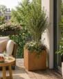 Kubiske krukker i glasfiber med rust look - Sandstone