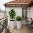 Lechuza cilindro plantekrukker i polyrattan med selvvanding