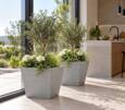 Ecopot firkantet konisk recycled krukke - grå mat - 40x40 + 50x50