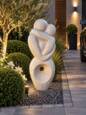 Abstrakt Soulmate haveskulptur i grå sten Terrazzo - 92cm