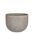 Stor rund lav indendørs krukke i fiberbeton - Ø.51 + Ø.61 - sand/grå - Topkvalitet