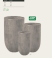 Stor indendørs rund krukke i fiberbeton - H.60 + H.74 + H.90 - sand/grå - Topkvalitet