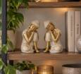 Dilara Buddha figurer gold/sand - SÆT