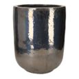 Indendørs / udendørs glaseret krukke i metallic grey