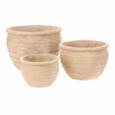 Havekrukker i choko Terracotta med striber - Sæt 3stk
