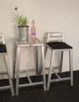 Galvaniseret cafebord med 2stk galvaniserede barstole / Cafesæt
