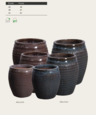 Kæmpe glaserede krukker i keramik - brun blank - op til Ø.81cm