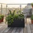 aflang sort plantekasse i glasfiber