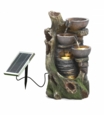 Solcelle Vandfontæne med skåle og LED lys