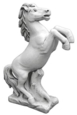 Hest i hvid beton - Stejlende hestefigur 130cm