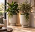 Krukker i sand glasfiber med fod