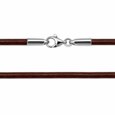 2 mm Læderhalskæder - sort/brun m/k