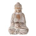 30cm Buddha i brun antik med lysholder