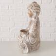 30cm Buddha i brun antik med lysholder