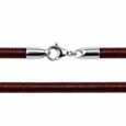 4 mm Læderhalskæder - sort/brun m/k
