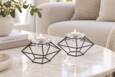 Fyrfadsstage Cubic metal/glas