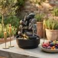 Lille vandspil med Buddha figur og LED lys