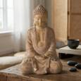 sandfarvet beige buddha figur 30cm