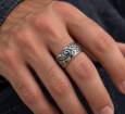 Herre fingerring i sølv / Tribal Design