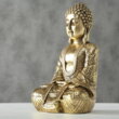 Buddha figur i guld resin - 30cm