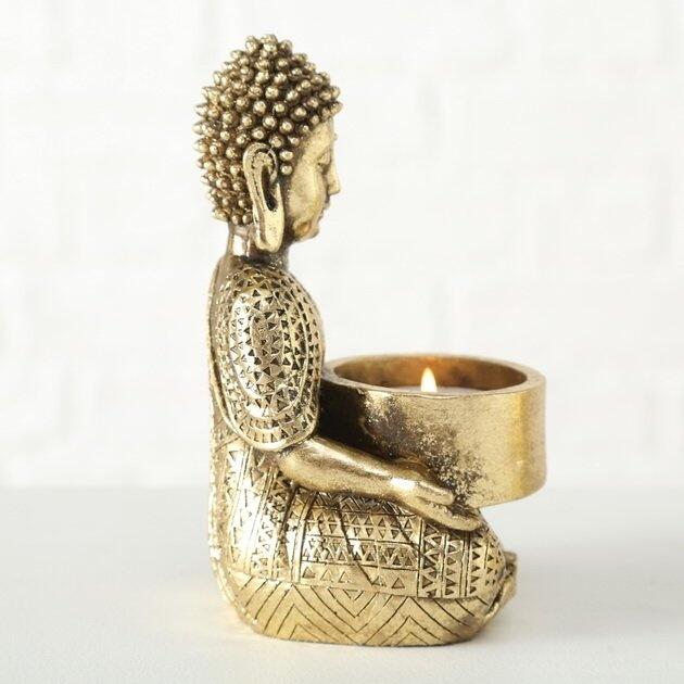 For pokker Galaxy det er smukt Små Buddha Lysestager I Guld Til Fyrfadslys - Fyrfadslysestager 3 stk