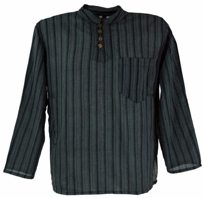 Bondeskjorte Til Mænd Køb Nepal Skjorte Med Kinakrave /