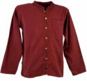Skjorte med lav krave til mænd / Sort - Bordeaux - Blå - Lime Bondeskjorte