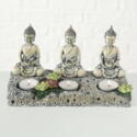 Buddha trio lysestage til fyrfadslys