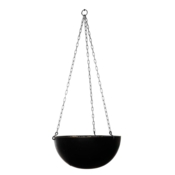 Stor ampel / hængekrukke i sort polystone - ø.46cm