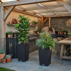 Lechuza Cubico Cottage / Polyrattan - sort-grafit-hvid-sand-grå-antrazit-mokka - H.56 + H.75