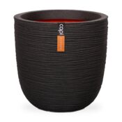 Sort ribbet eggpot krukke - H.34xØ.35cm