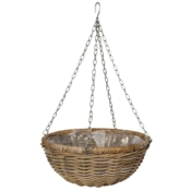 Store ampler / hængepotter i rattan med kæder - 4 størrelser