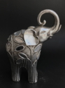 Abstrakt Elefant skulptur i sølv med spejlstykker - 2 modeller