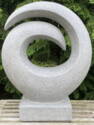 Spiral abstrakt haveskulptur i grå sten Terrazzo