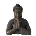 Buddha figur i brun antik - 25cm i halv statur