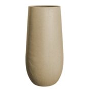 Høj rund sand/beige krukke i fiberstone - 70cm + 100cm sahara letvægtskrukker