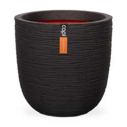 Rund Ball Rib indendørs plantekrukke - Sort + Antrazit + Ivory + Taupe