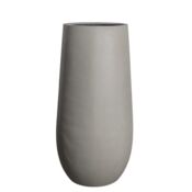 Høj rund sandgrå krukke i fiberstone - 70cm + 100cm letvægtskrukker