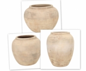 Terracotta antik lys choko havekrukker - Alle Ø.53 - H.39 + H.49 + H.63cm