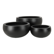 Lav udendørs frostsikker sort havekrukke med let nistret look - SÆT - 5 års garanti