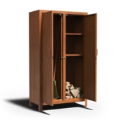 Udendørs skab med låger til redskaber og brænde - 180cm haveskab i cortenstål