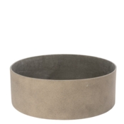 Rund lav vandtæt plantepotte Ø.30 cm - sand + sort + grå