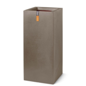 Høj rektangulær plantekrukke i varm taupe - 79x36x36